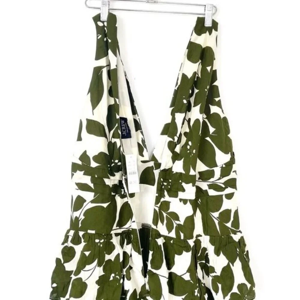 J. Crew Collection plunge-neck tiered dress in leafy floral Size 20 - Picture 8 of 11